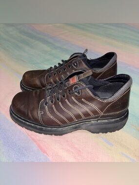 DR MARTENS 9243 BROWN Leather Oxford Air Cushioned Shoes MENS size 9